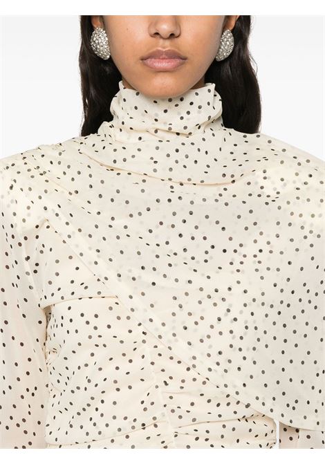 Cream polka dot-print midi dress Magda butrym - women MAGDA BUTRYM | 194425CRM